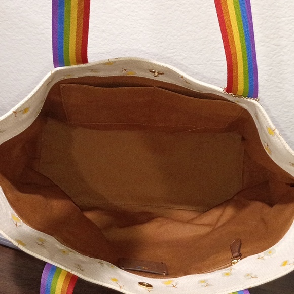 Coach Rainbow Roller Skate Canvas Tote Bag - Picture 9 of 10